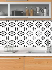 10片装几何格子图案印花PVC仿瓷砖家装墙贴墙纸壁纸DIY拼接自粘墙饰自粘防脏遮丑厨房卫生间客厅房间墙壁电视背景空间美化装饰 装修贴纸可撕墙板 墙纸壁纸 春季装修用品 焕新家居 拉玛装饰贴纸