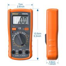 1pc Automatic Professional Digital Multimeter, Manual Range , Voltage Tester Ammeter Voltmeter , Measures Voltage, Current, Resistance, Tests HFE, Continuity