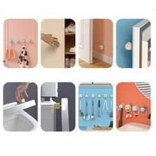 1/2/4 件多功能挂钩，适用于门、冰箱、浴室、抽屉，无需钻孔，减震垫 - 彩色 - 查看 5