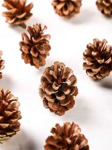 1盒天然松果，干花装饰，适用于客厅、摄影道具、DIY插花、圣诞花环、家居装饰、生日圣诞装饰、房间装饰、冬季装饰 - 原色 - 查看 10