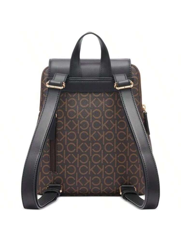 brown calvin klein mini backpack  Hippochi 1/2H x 3D (width is measured across the bottom of backpack) Calvin Klein Backpack Purse -