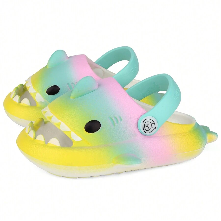 Girls Shark Slippers Boys Summer Cloud Sliders Sandals Cute Soft Lightweight Anti-Slip Beach Pool Shower Shoes Indoor Outdoor - 彩色 - 查看 1
