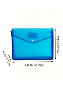 1 件 A4 塑料文件夹，信封式扩展文件钱包整理器，带按扣和口袋防水透明文件袋，适用于学校办公室家庭 - 藍色 - 查看 2