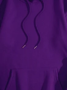 Customized Printed Drawstring Hooded Fleece Sweatshirt, Autumn/Winter