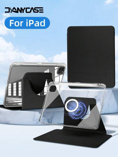 DANYCASE Rotating Case Compatible With IPad (A16) 2025 10th 10.9 Air 11 13 M2 M3 2024 2025 Pro 11 13 M4 2024 Air 4th 5th 10.9 5th 6th 9.7 7th 8th 9th 10.2 Pro 11 12.9 360 Degree Rotation Detachable Cover