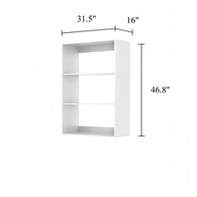 Bathroom Colset Shelves Wood Modular Closet System Wall Mounted Shelves Walk In Clothes Storage Cabinet Shelving Built In Closet Organizer For Bedroom White 31.49''W X 16.04''D X 47.24''H - trắng - Xem 3