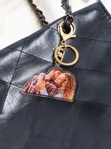 1 件定制照片钥匙扣，时尚个性化纪念品、生日礼物、惊喜礼物，毕业季、旅行和节日必备 - 金色 - 查看 3