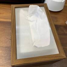 1pc Walnut Wooden Tissue Box Holder, Luxury Napkin Dispenser For Home Gatherings And Dining Tables, With Acrylic Striped Decor, Home Stuff, Table, Home Decorations, Home Organization And Storage, Room Decor, Room Decor Bedroom, Kitchen Accessories, Kitchen Tools, Organizer Kitchen, Travel, Holiday,Tissue Box Holder,Napkin Holder,Festival Family Gathering,Kitchen Dining Table DecorFor Home Kitchen Bedroom Living Room Dining Room, Home Decoration Accessories, Decorative Box,Women Wedding Gift,Summer Travel Holiday Festival Must-Have
