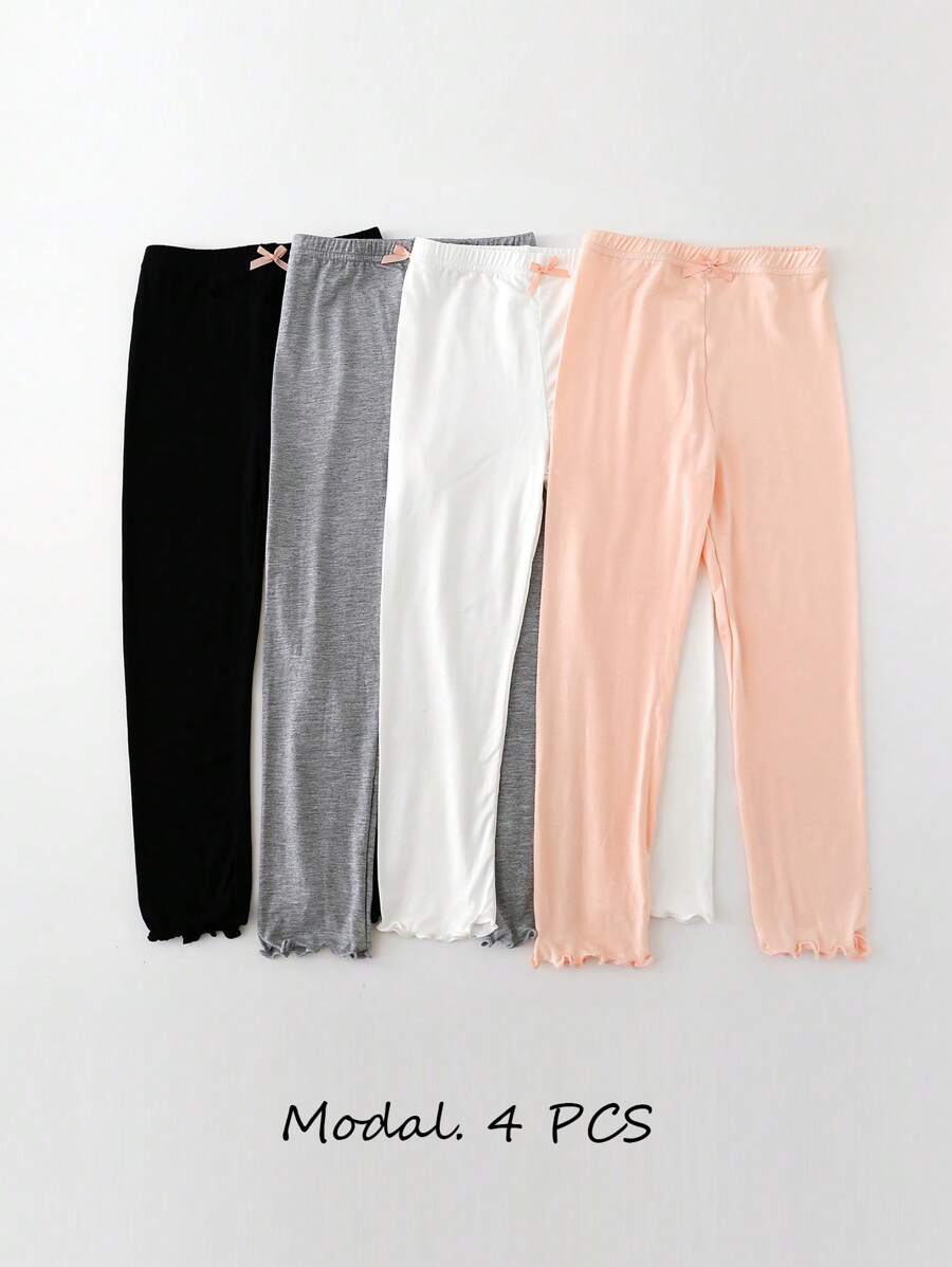 4 Pairs Girls' Minimalist Versatile Thin Ankle Socks, Suitable For Daily Wear In Summer