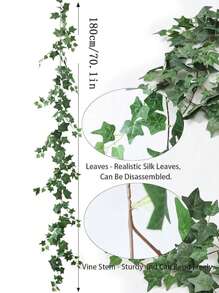 2szt. Sztuczne bluszcze, girlanda z bluszczu z zielonymi liśćmi, sztuczne rośliny wiszące, dekoracja zieleni do sypialni, okien, ścian, wesel, wystroju domu, wystroju zewnętrznego