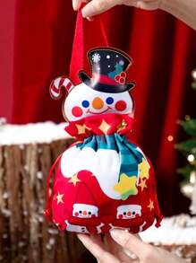 1 pieza/5 piezas/10 piezas Bolsas de regalo de Navidad, Bolsa de regalos de Papá Noel, Bolso de muñeco de nieve navideño, bolsas de Apple para regalo en Nochebuena, Empaque de frutas navideñas, Regalos para dulces, Recuerdos decorativos