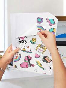 20 张优质可打印乙烯基贴纸纸适用于喷墨打印机，哑光白色防水贴花纸自粘纸 A4 尺寸 - Matte White - 查看 5