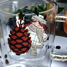 1 confezione e 4 confezioni da 220ml di tazze da caffè a doppia parete, con manico colorato e decorato con strass, idee uniche per decorazioni per ufficio, salotto e cucina, regali per compleanni, Natale, San Valentino per amici, bambini, rientro a scuola - trasparente - Visualizzare 6