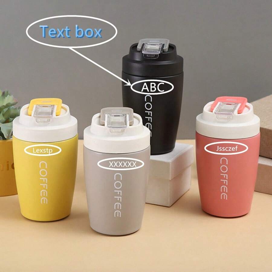 1 件创意不锈钢杯，简约商务旅行杯，双层隔热饮具，可定制设计 - 多色 - 查看 1