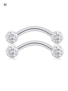 2Pcs 16G Stainless Steel Daith Rook Earring 8mm Curved Barbell Eyebrow Rings Piercing Jewelry For Women Men - Multicolor - View 14