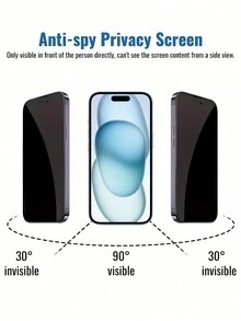 2pcs/Set 9H Hardness Tempered Glass Screen Protector Compatible With Iphone 11/12/13/14Pro/14ProMax/15Pro/15ProMax/XR/XS - Scratch-Resistant/Anti-Drop, Full Screen Coverage, Anti-Bubble, Anti-Peep Protection Film