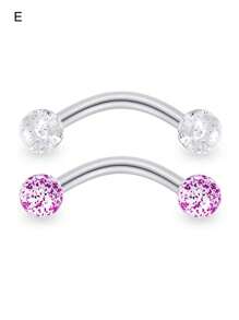 2Pcs 16G Stainless Steel Daith Rook Earring 8mm Curved Barbell Eyebrow Rings Piercing Jewelry For Women Men - Multicolor - View 8