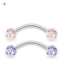 2Pcs 16G Stainless Steel Daith Rook Earring 8mm Curved Barbell Eyebrow Rings Piercing Jewelry For Women Men - Multicolor - View 9