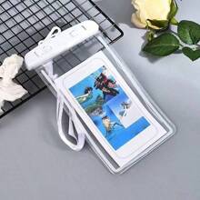 1/4pcs White Outdoor Sports Swimming Floating PVC Luminous Mobile Phone Waterproof Bag Underwater Photo Clear Mobile Phone Waterproof Protective Cover - White - View 5