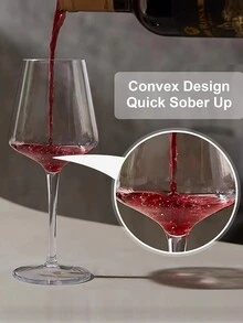 2/4/6 PEÇAS Taças de Vinho Tinto de Plástico Transparente de Tritan, Taças de Plástico de Copoliéster Reutilizáveis, Taças de Vinho Branco à Prova de Estilhaços Adequadas para Uso Ao Ar Livre, Adequadas para Festas, Casamentos, Dia dos Namorados, Presente - transparente - Visão 3
