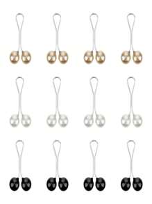 12pcs Women Pins, Pearl Brooch For Scarf, Headscarf Clips, Pins, Sweater Brooch Clips