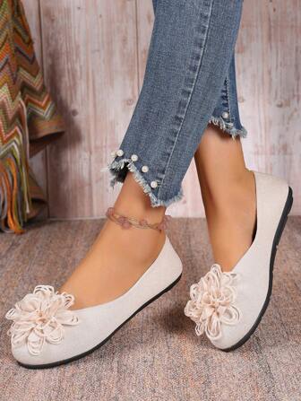 跨境大码时尚玫瑰牡丹花卉印花休闲平底绿女鞋，舒适百搭设计适合春秋冬