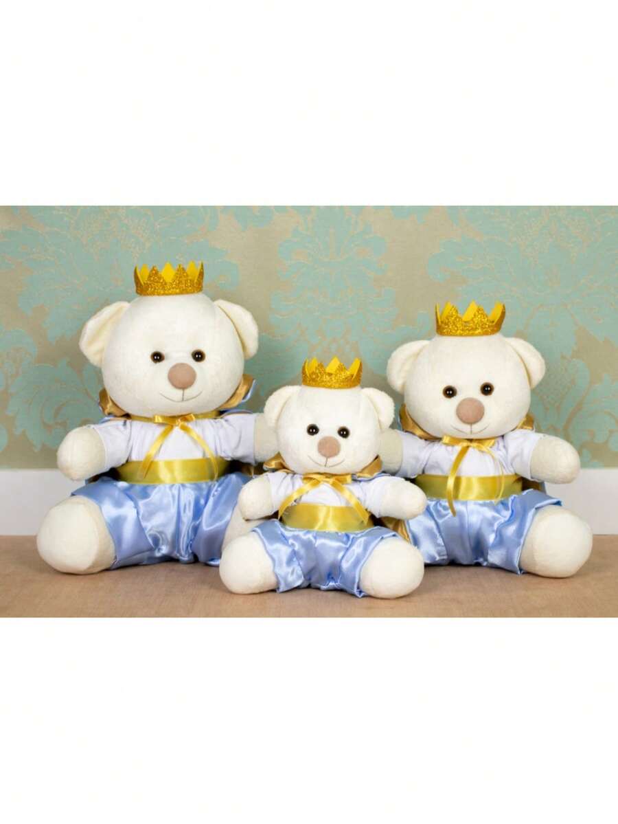 Trio Of Plush Straw Prince Bears - 15/18/22 Niches And Decorations - 藍色 - 查看 1