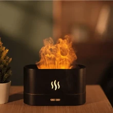 1pc New Realistic Flame Ultrasonic Humidifier, Portable 7-Color Flame Fireplace Aroma Diffuser, USB Powered Quiet Desktop Cold Mist Humidifier, Suitable For Indoor/Outdoor Home, Bedroom, Office, Travel, Camping, Birthday Gift For Family And Friends (Multi-Color Options), Aromatherapy, Home Fragrance, Diffuser, Gift, Home Decor Gift, Graduation Gift - Multicolor - View 3