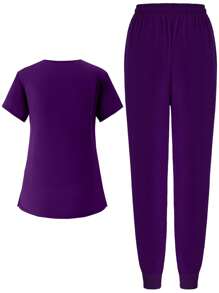 Damski elastyczny sportowy mundurek pielęgniarski z kieszeniami, oddychający strój chirurgiczny