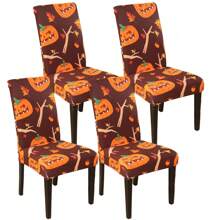 1 Stück/4 Stücke/6 Stücke Stuhlbezüge mit Weihnachtsmann Muster als Weihnachtsdekoration, weicher universell passender Schreibtisch Bezug, abnehmbar und waschbar Anti-Staub Stretch Stuhlschutz