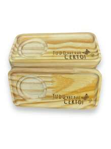 2 件套松木矩形咖啡杯碟和茶杯套装 一切都会好起来 - 米色 - 查看 5