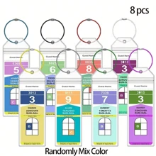 8/4/1 件邮轮行李标签夹，适用于皇家加勒比和名人邮轮行李标签夹，足够大，可容纳带有特殊拉链密封和钢圈的标签，透明可重复使用旅行必需品旅行袋、行李箱旅行装备返校旅行带拉链密封和钢圈，拉链密封和钢圈包，适用于学校学校配件学校用品