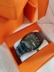 1 pièce Montre-bracelet étanche en acier inoxydable pour homme, cadran blanc/vert/noir, mouvement à quartz, style décontracté et d'affaires, grand cadran de haute qualité, convient pour les réunions, le travail, les cadeaux