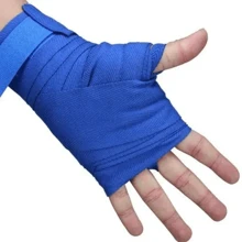 1 对专业训练拳击手缠手带，运动健身阻力带吸汗弹性拳击绷带，黑色、红色、蓝色和黄色