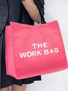 Rose Red Floral Print Linen Tote Bag, Rose Red Canvas Shopping Bag, Teacher Appreciation Gift, Women's Large Capacity Linen Handbag. Large Capacity, Can Carry Small Wallet, Ideal Shopping Bag. Multifunctional Portable Teacher Tote Bag - Hot Pink - View 5