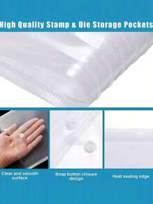 5 piezas de bolsas transparentes de plástico de tamaño A4 para almacenamiento de troqueles y sellos, sobres de plástico transparente A4, bolsas de documentos transparentes A4, bolsas de almacenamiento de documentos con botones a presión, para organizador de manualidades, scrapbooking, papel y tarjetas, almacenamiento de oficina, clasificación de documentos y útiles escolares, vuelta al cole - transparente - Ver 4