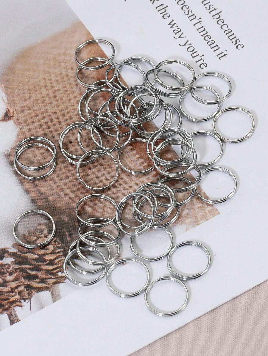 50 chiếc móc khóa đôi cổ điển có đầu nối vòng hở dùng làm phụ kiện trang sức DIY - vòng lặp đôi - Xem 1