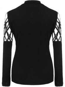 女士时尚长袖修身性感派对顶层衬衫