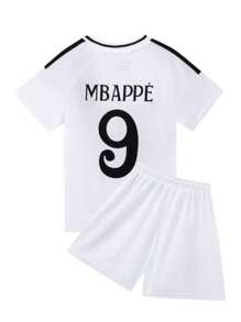 Jersey Playera y Short Mbappe para Niño 24-25 - Blanco y Negro - Ver 2