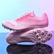 Professional Track And Field Running Shoes With Spikes, Daily Casual Use - Pink - View 10
