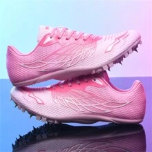 Professional Track And Field Running Shoes With Spikes, Daily Casual Use - Pink - View 11