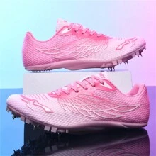 Professional Track And Field Running Shoes With Spikes, Daily Casual Use - Pink - View 8