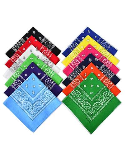 1 st Paisleytryckt retro liten fyrkantig halsduk för kvinnor, pannband, dekoration av hårslipsar, bandana