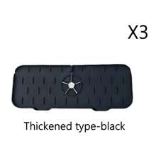1 pièce/3 pièces Tapis de robinet en silicone épais et grand avec plateau de filtrage des gouttes et support d'éponge - Accessoires d'évier de cuisine pour le plan de travail et la salle de bain - Protège-éclaboussures et porte-savon inclus