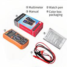 1pc Automatic Professional Digital Multimeter, Manual Range , Voltage Tester Ammeter Voltmeter , Measures Voltage, Current, Resistance, Tests HFE, Continuity