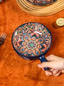 1 件带手柄陶瓷碗，圆形深盘，4 种颜色可选，适用于拉面碗、沙拉碗、汤碗 - 彩色 - 查看 14