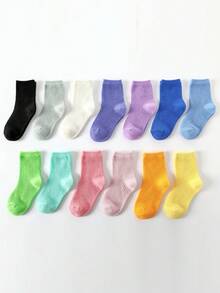 Colorful Candy Pattern Solid Color Breathable Kids/Children Ankle Socks, Snug Fit, Suitable For All Seasons