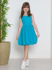 Vestido Infantil Balonê  A magia da infância em cada movimento! - Azul bebê - Visão 2