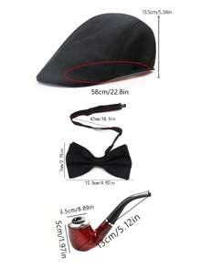 D EXCEED 3 PCS1920s Men's Gatsby Gangster Costume Accessories Set Kentucky Derby Costumes For Men 20s Manhattan Fedora Hat Bowknot Halloween Decorations Gift Banquet Cosplay Prom - Multicolor - View 4
