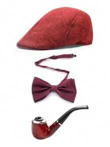 D EXCEED 3 PCS1920s Men's Gatsby Gangster Costume Accessories Set Kentucky Derby Costumes For Men 20s Manhattan Fedora Hat Bowknot Halloween Decorations Gift Banquet Cosplay Prom - Multicolor - View 5